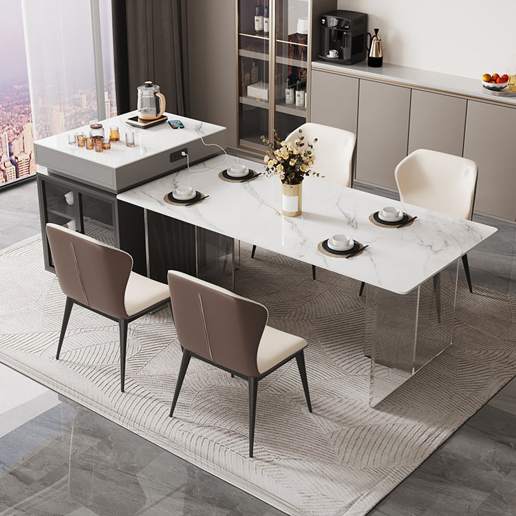 Mesa de comedor de piedra sinterizada, mesa con pedestal doble para cocina, comedor