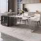 Mesa de comedor de piedra sinterizada, mesa con pedestal doble para cocina, comedor