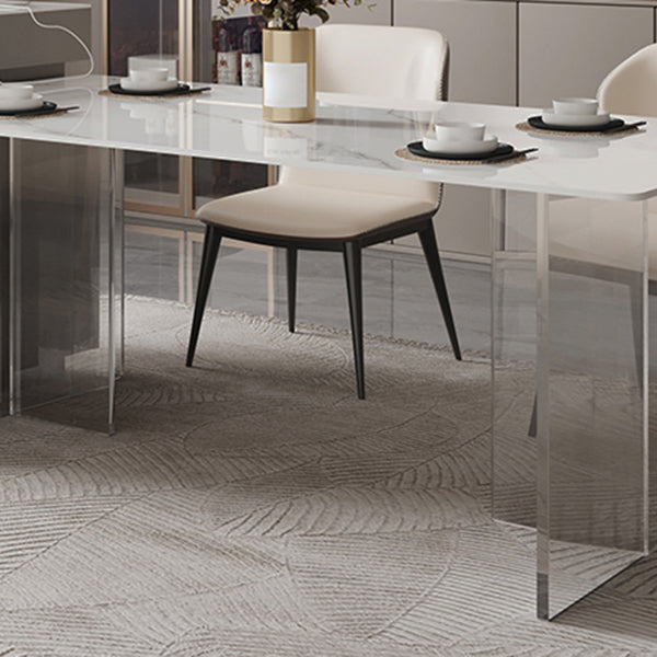 Mesa de comedor de piedra sinterizada, mesa con pedestal doble para cocina, comedor