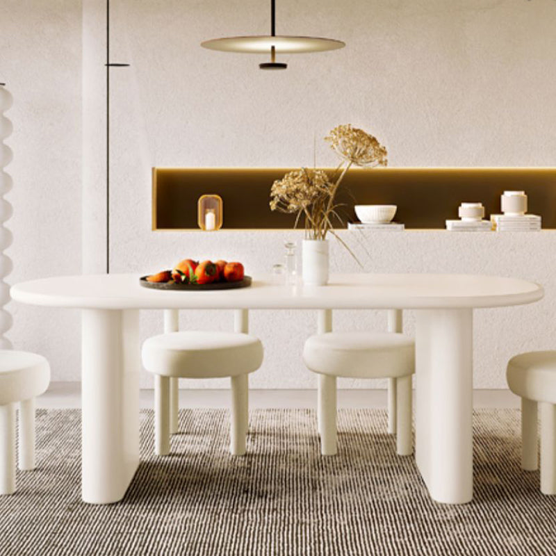 Double Pedestal Dining Table Solid Wood Dining Table in White for Dining Room Clearhalo 'Dining Tables & Seating' 'Dining Tables' 'dining_table' 'furn' 'furn_dining_table' 'Furniture' 'Kitchen & Dining Furniture' 7493171