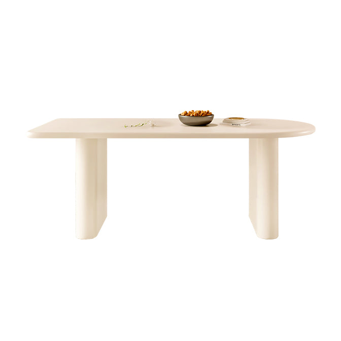 Double Pedestal Dining Table Solid Wood Dining Table in White for Dining Room Free Form Without Chairs Clearhalo 'Dining Tables & Seating' 'Dining Tables' 'dining_table' 'furn' 'furn_dining_table' 'Furniture' 'Kitchen & Dining Furniture' 7493173