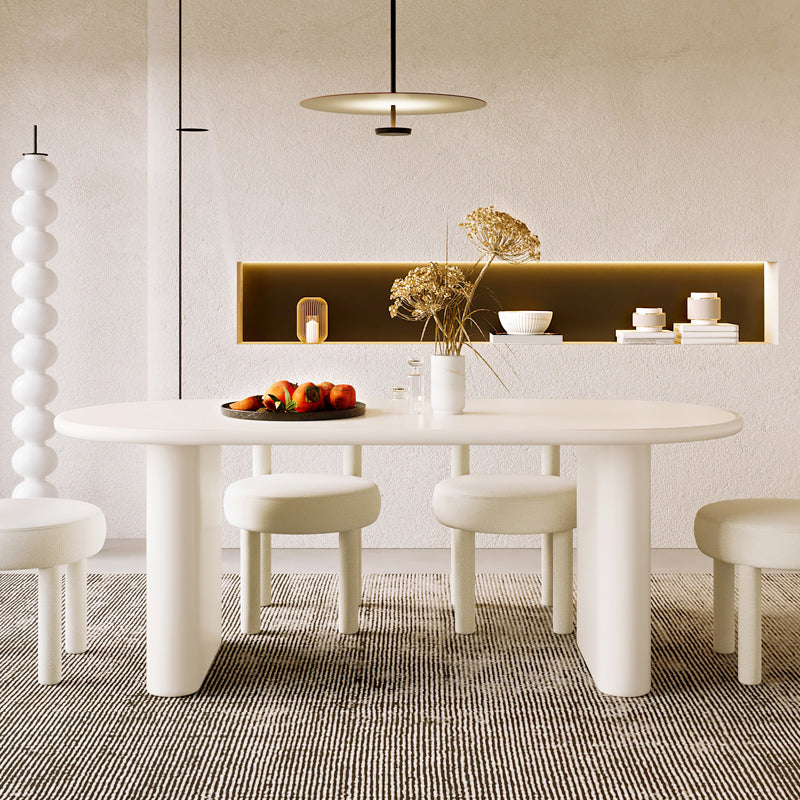 Double Pedestal Dining Table Solid Wood Dining Table in White for Dining Room Clearhalo 'Dining Tables & Seating' 'Dining Tables' 'dining_table' 'furn' 'furn_dining_table' 'Furniture' 'Kitchen & Dining Furniture' 7493175