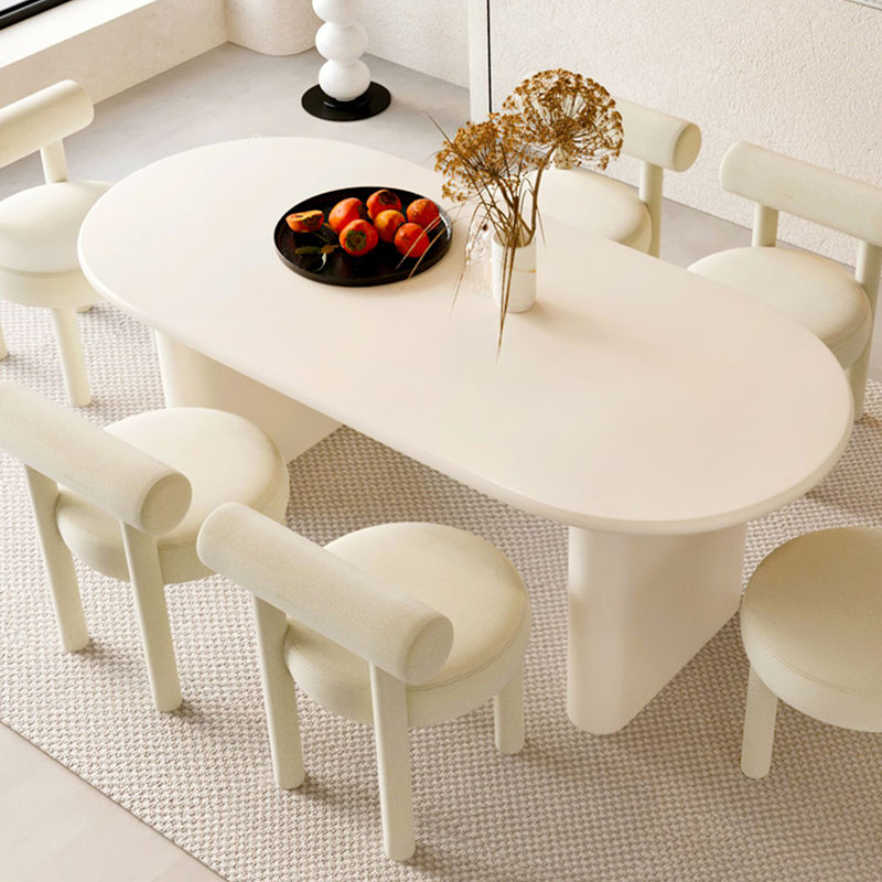 Double Pedestal Dining Table Solid Wood Dining Table in White for Dining Room Clearhalo 'Dining Tables & Seating' 'Dining Tables' 'dining_table' 'furn' 'furn_dining_table' 'Furniture' 'Kitchen & Dining Furniture' 7493176