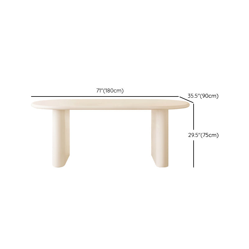 Double Pedestal Dining Table Solid Wood Dining Table in White for Dining Room Clearhalo 'Dining Tables & Seating' 'Dining Tables' 'dining_table' 'furn' 'furn_dining_table' 'Furniture' 'Kitchen & Dining Furniture' 7493187