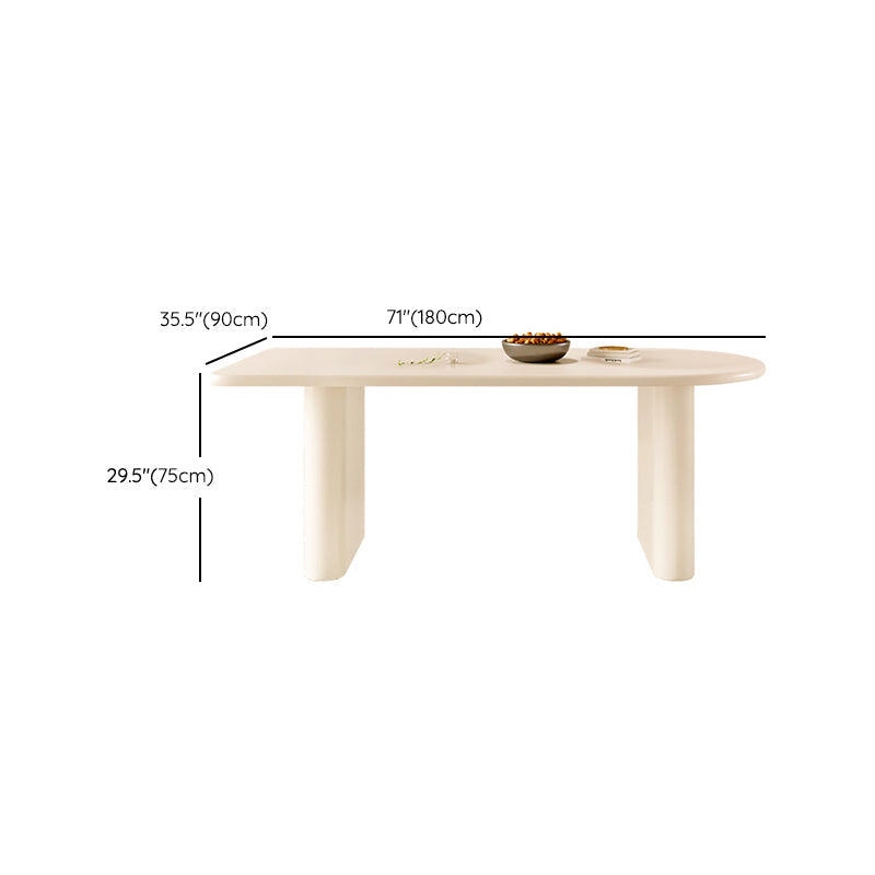 Double Pedestal Dining Table Solid Wood Dining Table in White for Dining Room Clearhalo 'Dining Tables & Seating' 'Dining Tables' 'dining_table' 'furn' 'furn_dining_table' 'Furniture' 'Kitchen & Dining Furniture' 7493188