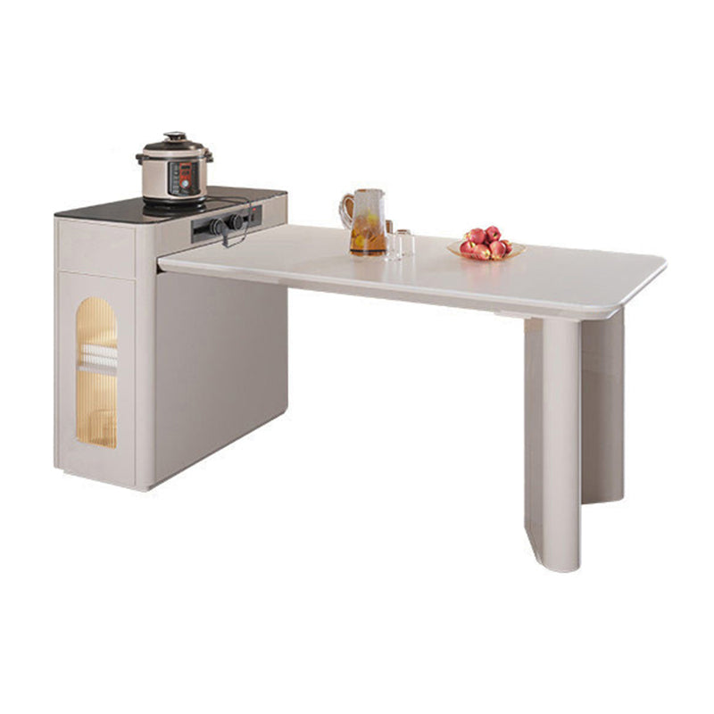 Double Pedestal Table Extendable Dining Table for Kitchen Dining Room Without Chairs Clearhalo 'Dining Tables & Seating' 'Dining Tables' 'dining_table' 'furn' 'furn_dining_table' 'Furniture' 'Kitchen & Dining Furniture' 7493193