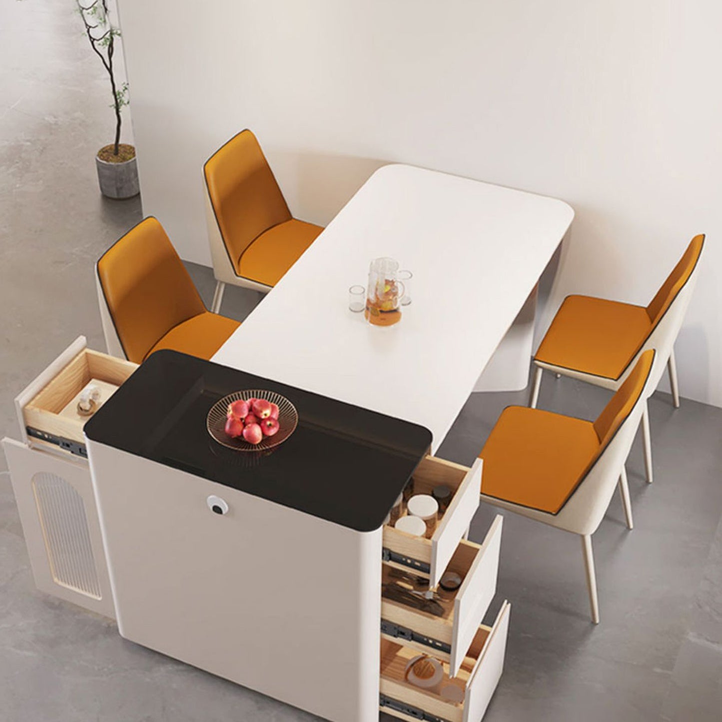 Double Pedestal Table Extendable Dining Table for Kitchen Dining Room Clearhalo 'Dining Tables & Seating' 'Dining Tables' 'dining_table' 'furn' 'furn_dining_table' 'Furniture' 'Kitchen & Dining Furniture' 7493203