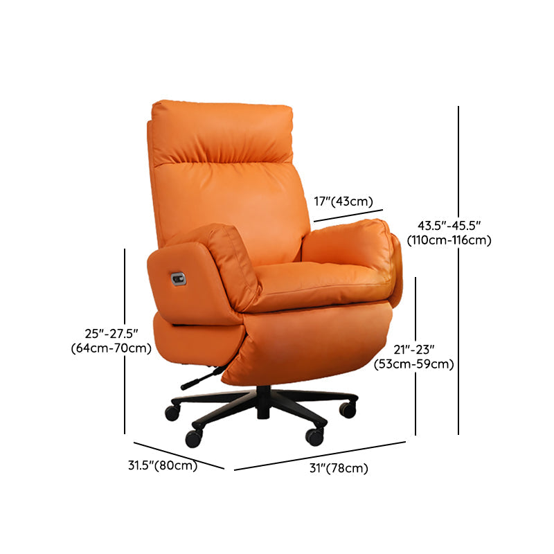 Orange Standard Recliner Power-Push Botton Recliners Position Lock Clearhalo 'Chairs & Seating' 'furn' 'furn_recliners' 'Furniture' 'Living Room Furniture' 'Recliners' 7493584