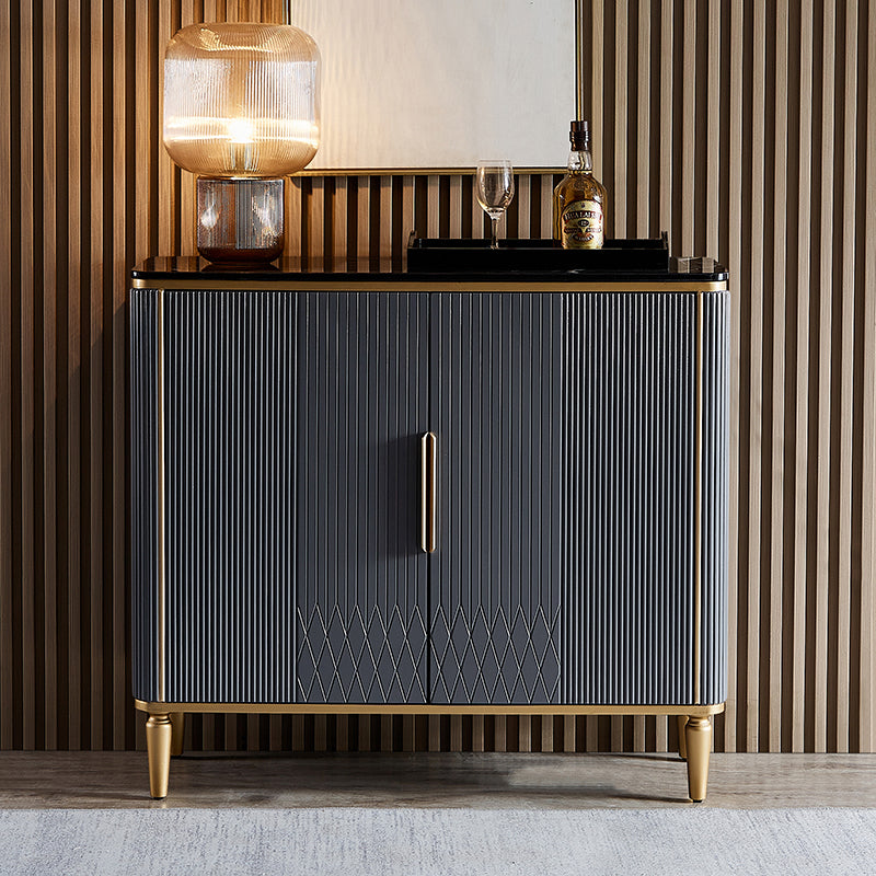 Mesa del aparador de mármol de tablero lateral contemporáneo con puertas para el comedor
