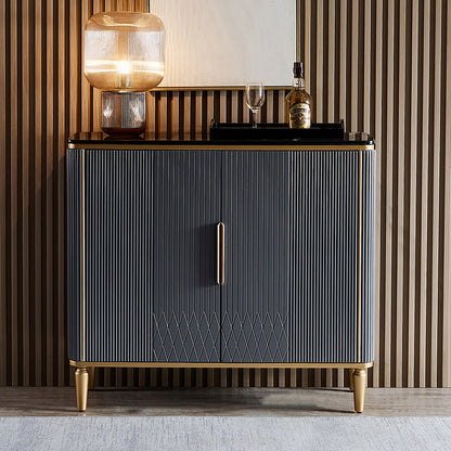 Mesa del aparador de mármol de tablero lateral contemporáneo con puertas para el comedor