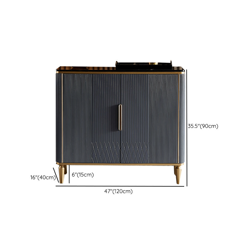 Mesa del aparador de mármol de tablero lateral contemporáneo con puertas para el comedor