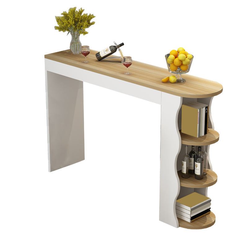 Bartafelset met dubbel voetstuk, 1/3-delige bartafel met houten frame en krukken zonder rugleuning