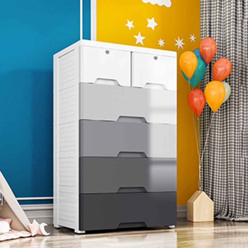 Rechthoekige plastic opbergkast tiener stijl eenvoudige slaapkamergarderobe