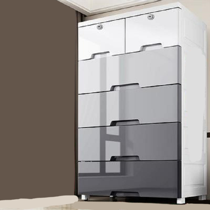 Rechthoekige plastic opbergkast tiener stijl eenvoudige slaapkamergarderobe