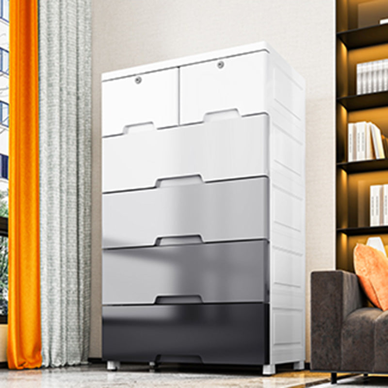 Rechthoekige plastic opbergkast tiener stijl eenvoudige slaapkamergarderobe