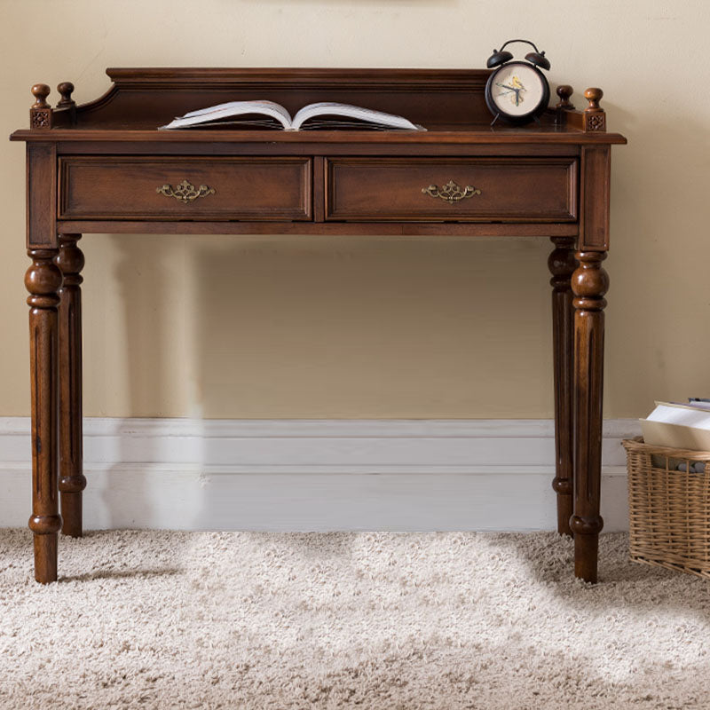 Bureau de bureau en bois de style contemporain Desk de tâche de forme rectangulaire avec 2 tiroirs pour la maison