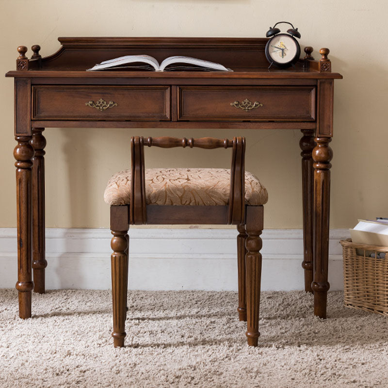 Bureau de bureau en bois de style contemporain Desk de tâche de forme rectangulaire avec 2 tiroirs pour la maison