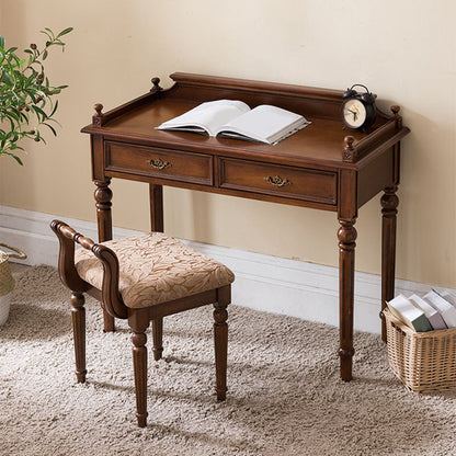 Bureau de bureau en bois de style contemporain Desk de tâche de forme rectangulaire avec 2 tiroirs pour la maison