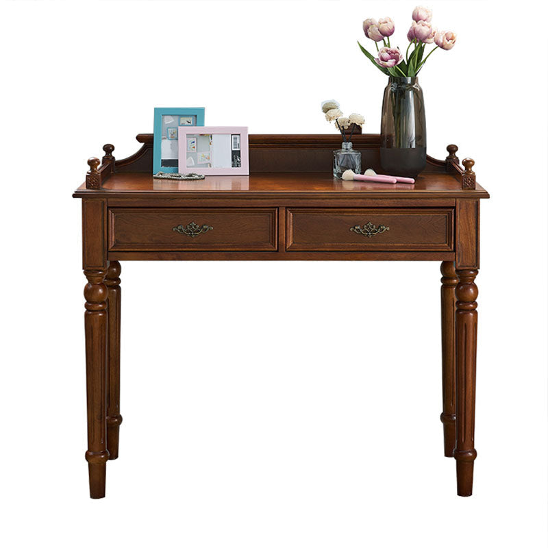 Bureau de bureau en bois de style contemporain Desk de tâche de forme rectangulaire avec 2 tiroirs pour la maison