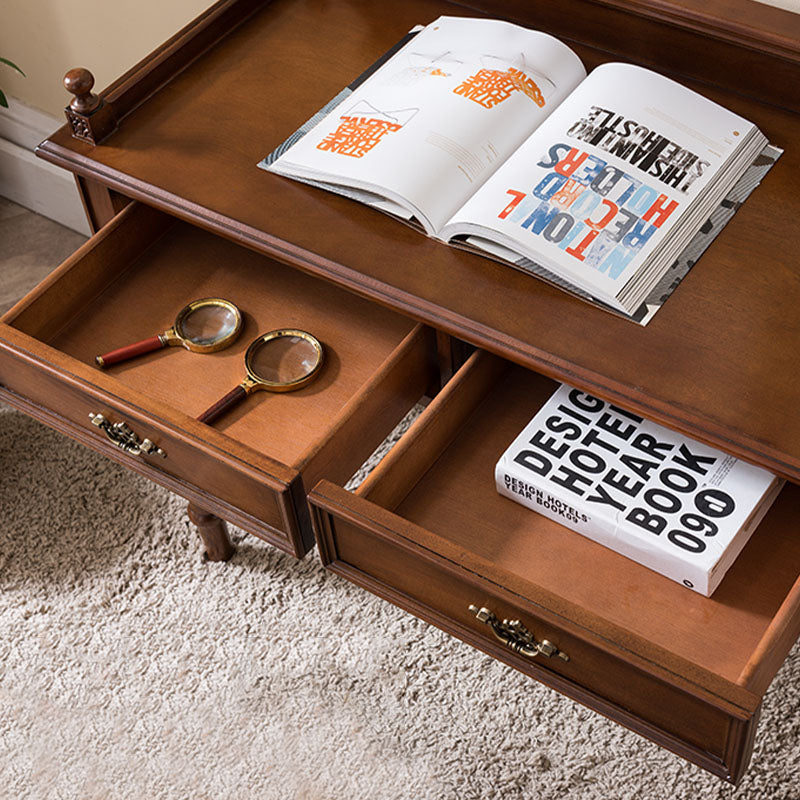 Bureau de bureau en bois de style contemporain Desk de tâche de forme rectangulaire avec 2 tiroirs pour la maison