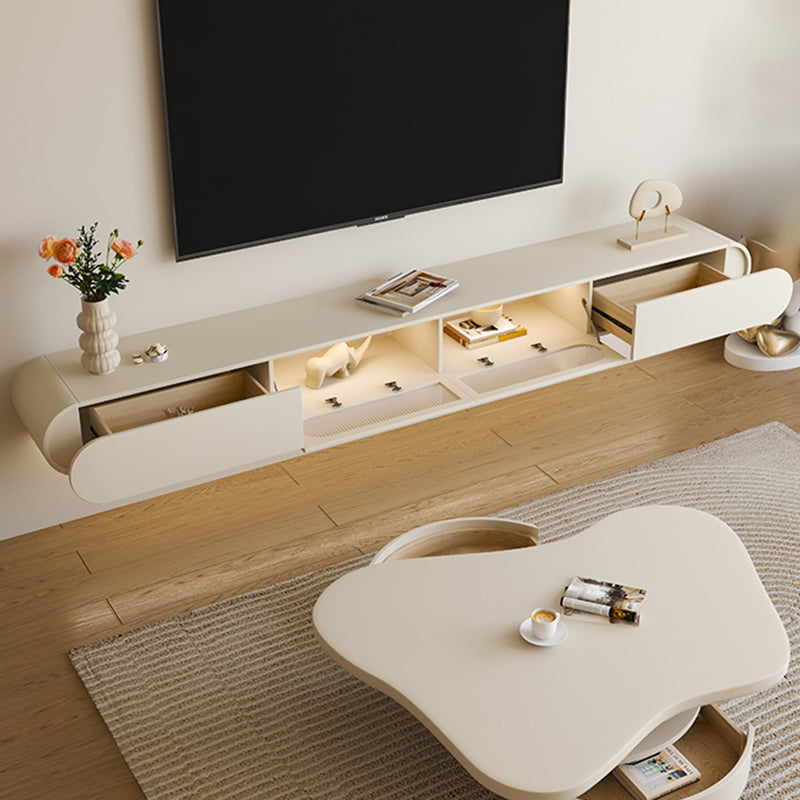 Modern TV Console White Wall-mounted Media Console for Living Room Clearhalo 'furn' 'furn_tv_stands_entertainment_centers' 'Furniture' 'Living Room Furniture' 'TV Stands & Entertainment Centers' 'TV Stands & Media Storage Furniture' 'tv_stands_entertainment_centers' 7496172