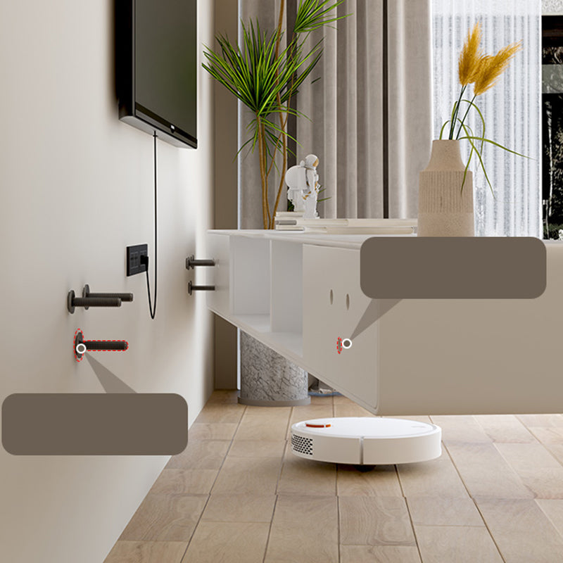 Modern TV Console White Wall-mounted Media Console for Living Room Clearhalo 'furn' 'furn_tv_stands_entertainment_centers' 'Furniture' 'Living Room Furniture' 'TV Stands & Entertainment Centers' 'TV Stands & Media Storage Furniture' 'tv_stands_entertainment_centers' 7496177