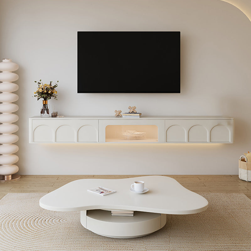 Contemporary TV Console White Floating Faux Wood Media Console with Drawers Clearhalo 'furn' 'furn_tv_stands_entertainment_centers' 'Furniture' 'Living Room Furniture' 'TV Stands & Entertainment Centers' 'TV Stands & Media Storage Furniture' 'tv_stands_entertainment_centers' 7496192