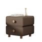 Modern Bed Nightstand Classic Leather Bedside Cabinet with Drawers