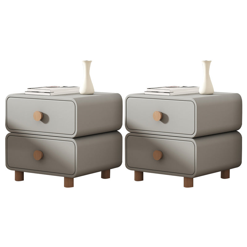 Armoire de chevet en cuir classique moderne avec tiroirs