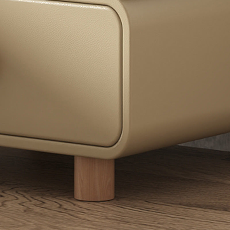 Armoire de chevet en cuir classique moderne avec tiroirs