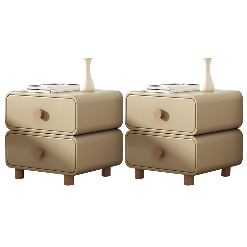 Armoire de chevet en cuir classique moderne avec tiroirs