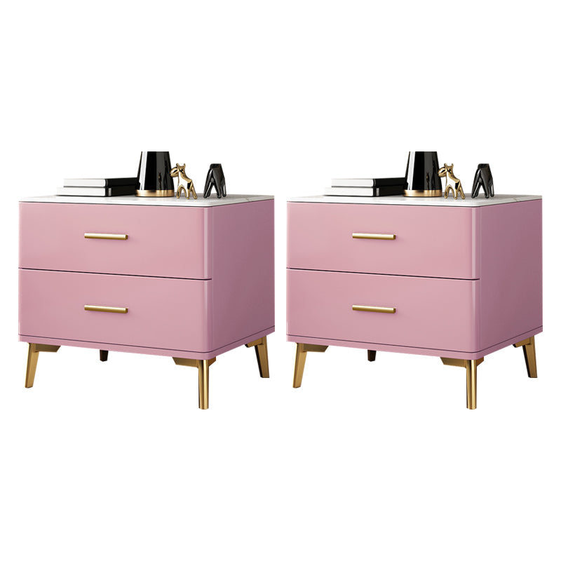 ストーンアクセントテーブルナイトスタンドグラムナイトスタンド2つの引き出しが付いています