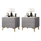 ストーンアクセントテーブルナイトスタンドグラムナイトスタンド2つの引き出しが付いています