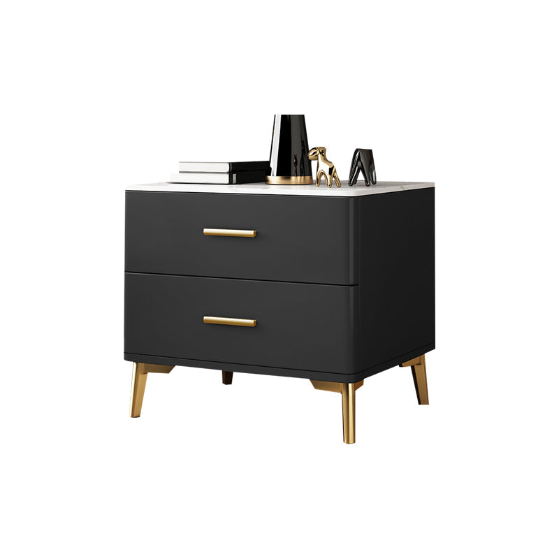 ストーンアクセントテーブルナイトスタンドグラムナイトスタンド2つの引き出しが付いています