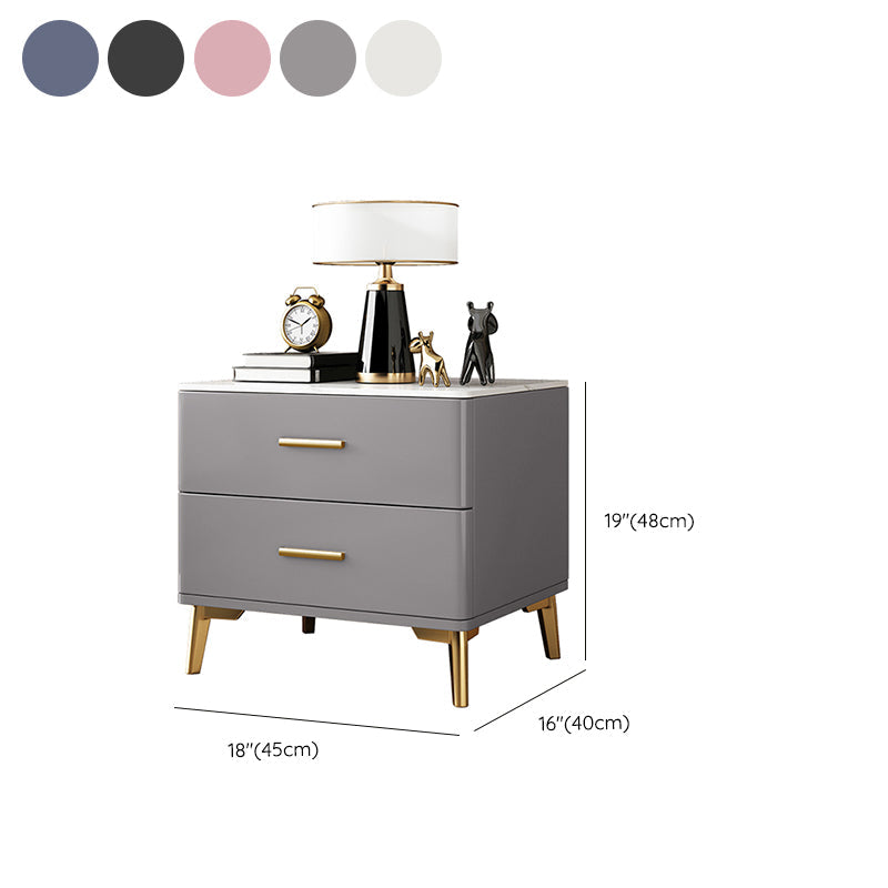 ストーンアクセントテーブルナイトスタンドグラムナイトスタンド2つの引き出しが付いています