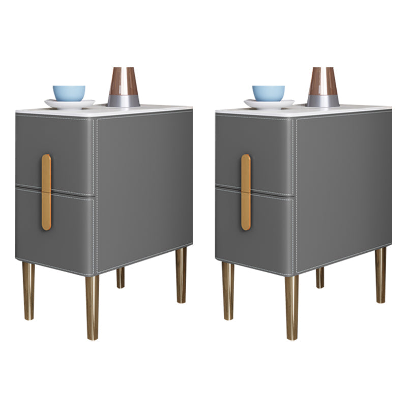 Mesa de piedra de mesa de acento de glamour clásico con 2 cajones