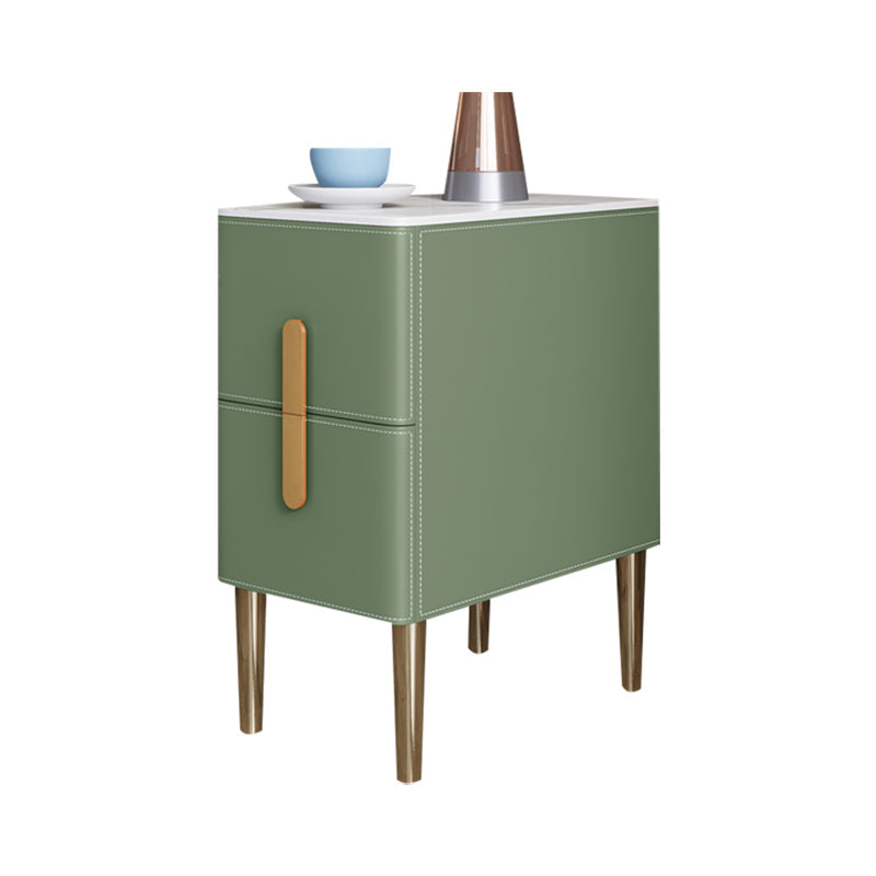 Mesa de piedra de mesa de acento de glamour clásico con 2 cajones