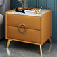 Classic Glam Accent Table Nightstand Stone Nightstand with 2 Drawers Orange 1 Piece Clearhalo 'Bedroom Furniture' 'furn' 'furn_night_stand' 'Furniture' 'night_stand' 'Nightstands' 7496295