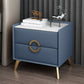 Classic Glam Accent Table Nightstand Stone Nightstand with 2 Drawers Light Blue 1 Piece Clearhalo 'Bedroom Furniture' 'furn' 'furn_night_stand' 'Furniture' 'night_stand' 'Nightstands' 7496299