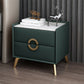 Classic Glam Accent Table Nightstand Stone Nightstand with 2 Drawers Blackish Green 1 Piece Clearhalo 'Bedroom Furniture' 'furn' 'furn_night_stand' 'Furniture' 'night_stand' 'Nightstands' 7496301