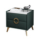 Classic Glam Accent Table Nightstand Stone Nightstand with 2 Drawers Clearhalo 'Bedroom Furniture' 'furn' 'furn_night_stand' 'Furniture' 'night_stand' 'Nightstands' 7496310