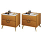 Classic Glam Accent Table Nightstand Stone Nightstand with 2 Drawers Orange 2 Piece Set Clearhalo 'Bedroom Furniture' 'furn' 'furn_night_stand' 'Furniture' 'night_stand' 'Nightstands' 7496311