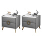 Classic Glam Accent Table Nightstand Stone Nightstand with 2 Drawers Light Gray 2 Piece Set Clearhalo 'Bedroom Furniture' 'furn' 'furn_night_stand' 'Furniture' 'night_stand' 'Nightstands' 7496312
