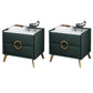 Classic Glam Accent Table Nightstand Stone Nightstand with 2 Drawers Blackish Green 2 Piece Set Clearhalo 'Bedroom Furniture' 'furn' 'furn_night_stand' 'Furniture' 'night_stand' 'Nightstands' 7496315