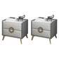 Classic Glam Accent Table Nightstand Stone Nightstand with 2 Drawers Light Gray Beige 2 Piece Set Clearhalo 'Bedroom Furniture' 'furn' 'furn_night_stand' 'Furniture' 'night_stand' 'Nightstands' 7496317