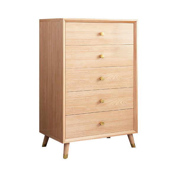 Wooden Chest Contemporary Glam Storage Chest Dresser with Drawers 24"L x 16"W x 39"H Natural Clearhalo 'Bedroom Furniture' 'Dressers & Chests' 'dressers_chests' 'furn' 'furn_dressers_chests' 'Furniture' 7496344