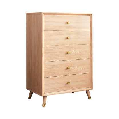 Wooden Chest Contemporary Glam Storage Chest Dresser with Drawers 24"L x 16"W x 39"H Natural Clearhalo 'Bedroom Furniture' 'Dressers & Chests' 'dressers_chests' 'furn' 'furn_dressers_chests' 'Furniture' 7496344