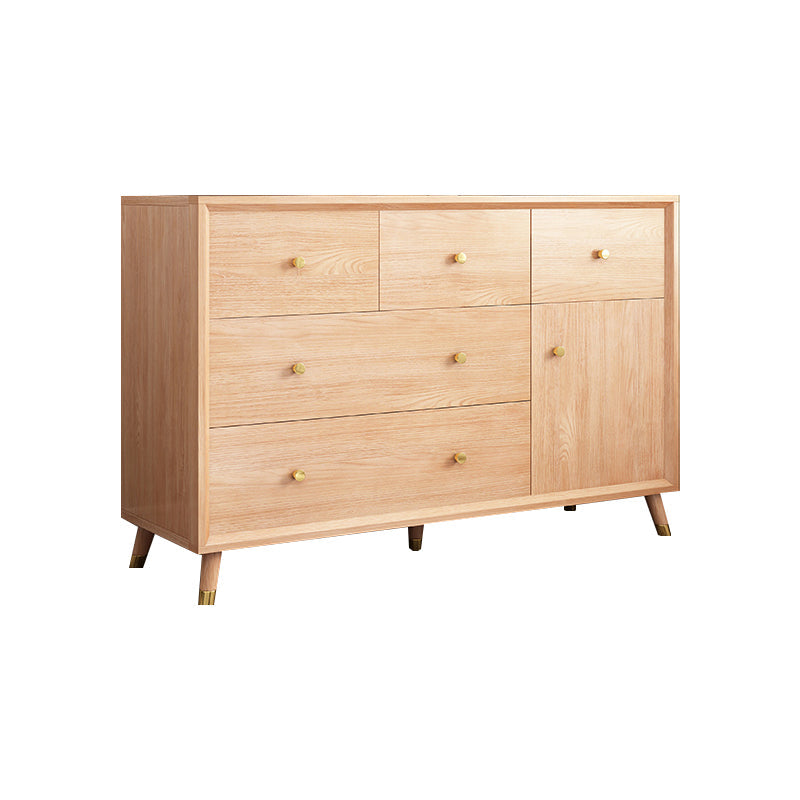 Wooden Chest Contemporary Glam Storage Chest Dresser with Drawers 47"L x 16"W x 31"H Natural Clearhalo 'Bedroom Furniture' 'Dressers & Chests' 'dressers_chests' 'furn' 'furn_dressers_chests' 'Furniture' 7496345