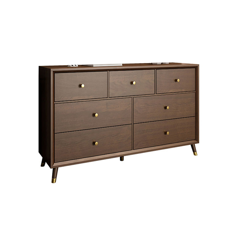Wooden Chest Contemporary Glam Storage Chest Dresser with Drawers 53"L x 16"W x 31"H Nut-Brown Clearhalo 'Bedroom Furniture' 'Dressers & Chests' 'dressers_chests' 'furn' 'furn_dressers_chests' 'Furniture' 7496349