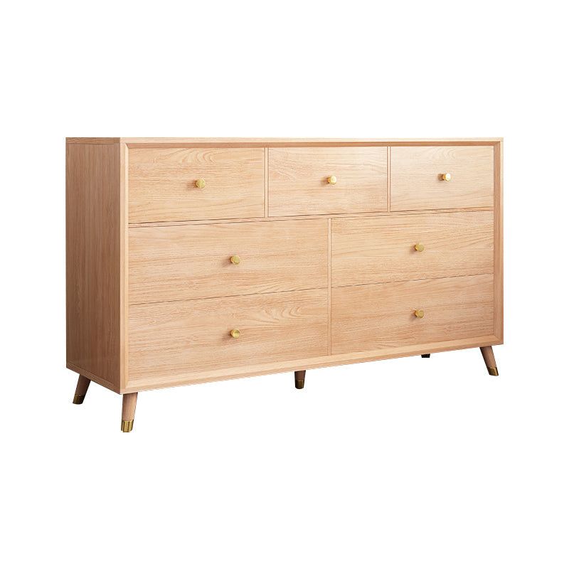 Wooden Chest Contemporary Glam Storage Chest Dresser with Drawers 53"L x 16"W x 31"H Natural Clearhalo 'Bedroom Furniture' 'Dressers & Chests' 'dressers_chests' 'furn' 'furn_dressers_chests' 'Furniture' 7496351